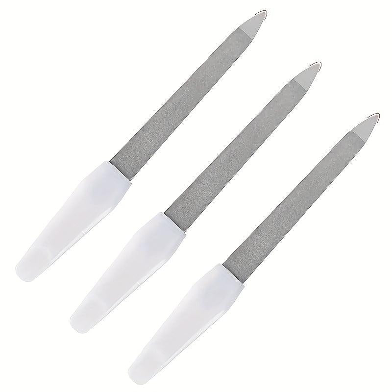 3 Pack Stainless Steel Nail Files Double Sided Polishing