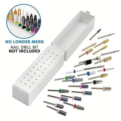 30 Holes Nail Art Drill Holder Dustproof Display Organizer Box
