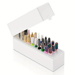 30 Holes Nail Art Drill Holder Dustproof Display Organizer Box