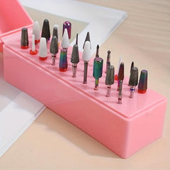 30 Holes Nail Art Drill Holder Dustproof Display Organizer Box