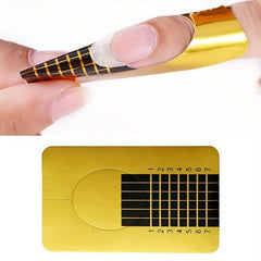 100pcs French Nail Form Tips Acrylic Tip Nails Sticker Extension Curl Form