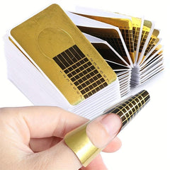 100pcs French Nail Form Tips Acrylic Tip Nails Sticker Extension Curl Form