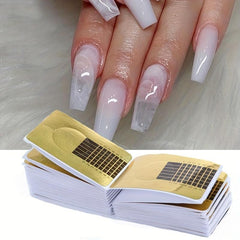 100pcs French Nail Form Tips Acrylic Tip Nails Sticker Extension Curl Form
