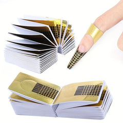 100pcs French Nail Form Tips Acrylic Tip Nails Sticker Extension Curl Form