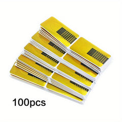 100pcs French Nail Form Tips Acrylic Tip Nails Sticker Extension Curl Form