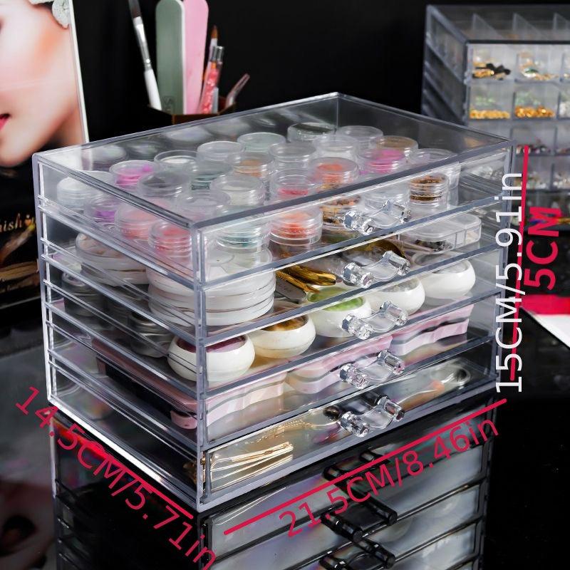 5 Tier Acrylic Nail Art Storage Box Rack Shelf Display Stand
