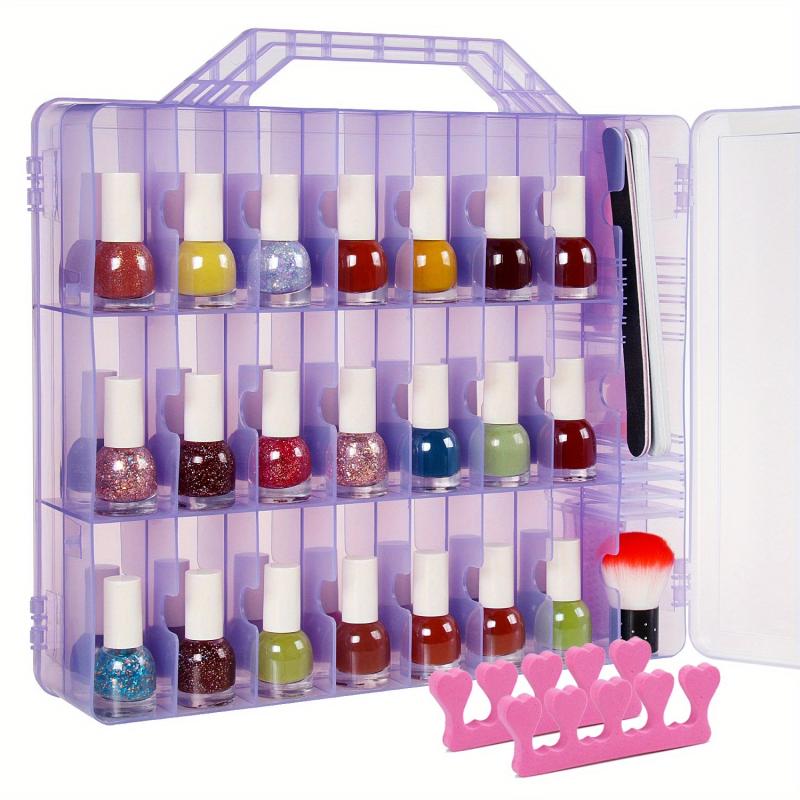 Clear Nail Polish Holder for 48 Bottles with Dividers