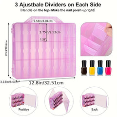 Clear Nail Polish Holder for 48 Bottles with Dividers