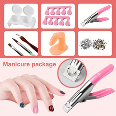 23-in-1 Glitter Acrylic Nail Kit for Beginners - Clear Pink Acrylic Powder