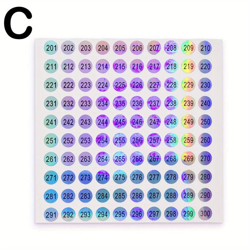 Nail Bottle Number Stickers Round Laser Waterproof Coding Album Label 1 500