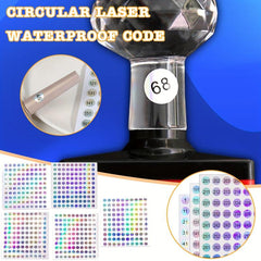 Nail Bottle Number Stickers Round Laser Waterproof Coding Album Label 1 500
