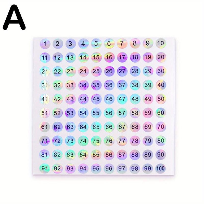 Nail Bottle Number Stickers Round Laser Waterproof Coding Album Label 1 500
