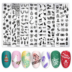 Nail Art Stamping Template Kit for Manicure - Different Nail Plates
