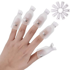 10 Pcs Acrylic Nail Art Soak Off Cap Clip Uv Gel Remover Wrap Cleaner