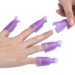 10 Pcs Acrylic Nail Art Soak Off Cap Clip Uv Gel Remover Wrap Cleaner