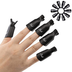 10 Pcs Acrylic Nail Art Soak Off Cap Clip Uv Gel Remover Wrap Cleaner