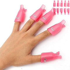 10 Pcs Acrylic Nail Art Soak Off Cap Clip Uv Gel Remover Wrap Cleaner