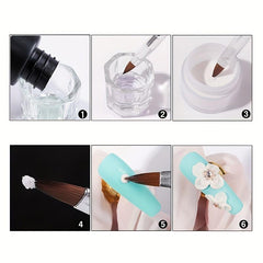 Acrylic Nail Kit 3 Colors Nude Set with Brush & Cup