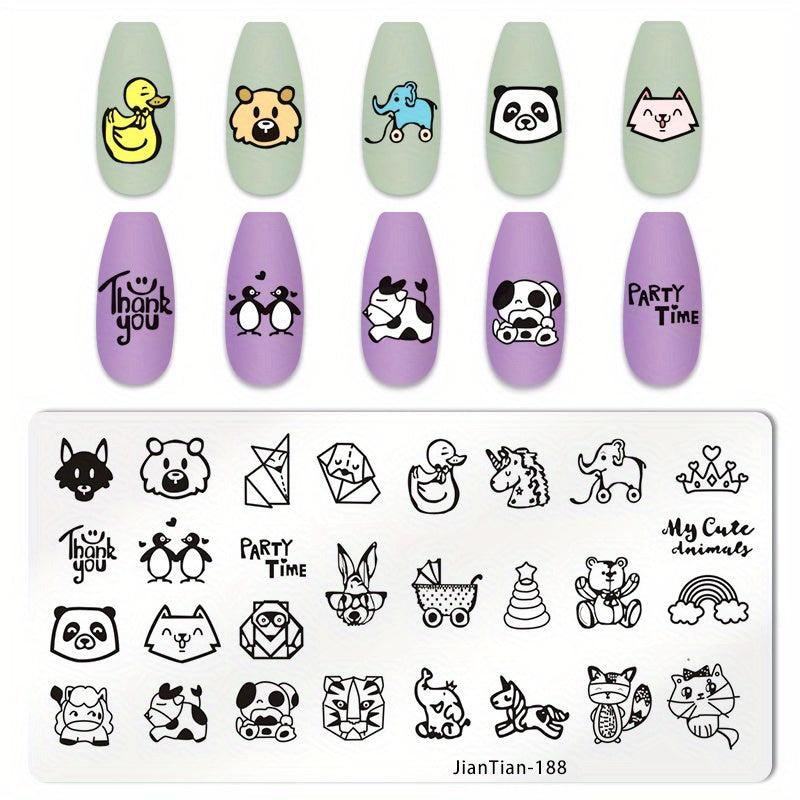 Animal Stamping Plates Stainless Steel Nail Art Decoration Tool