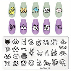 Animal Stamping Plates Stainless Steel Nail Art Decoration Tool