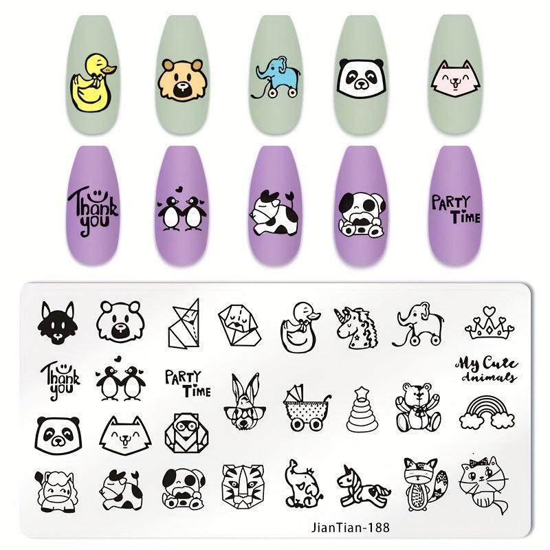 Animal Stamping Plates Stainless Steel Nail Art Decoration Tool
