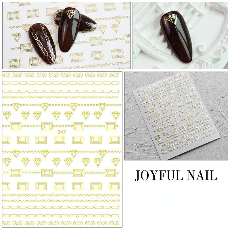Sparkling Holographic Nail Art Stickers Self Adhesive Glitter Decals