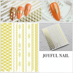 Sparkling Holographic Nail Art Stickers Self Adhesive Glitter Decals