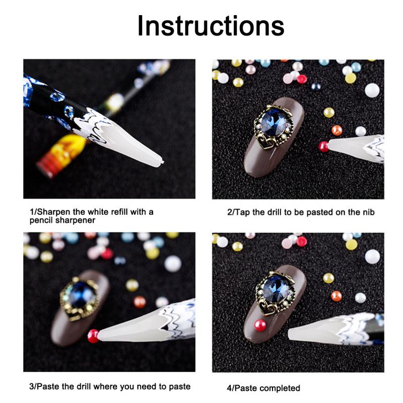 5 Pcs Diamond Picker Wax Pen Nail Art Tool
