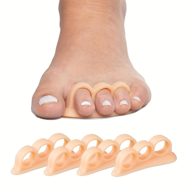Gel Toe Straighteners With Separator Loops - Realign Bent Toes - Beige