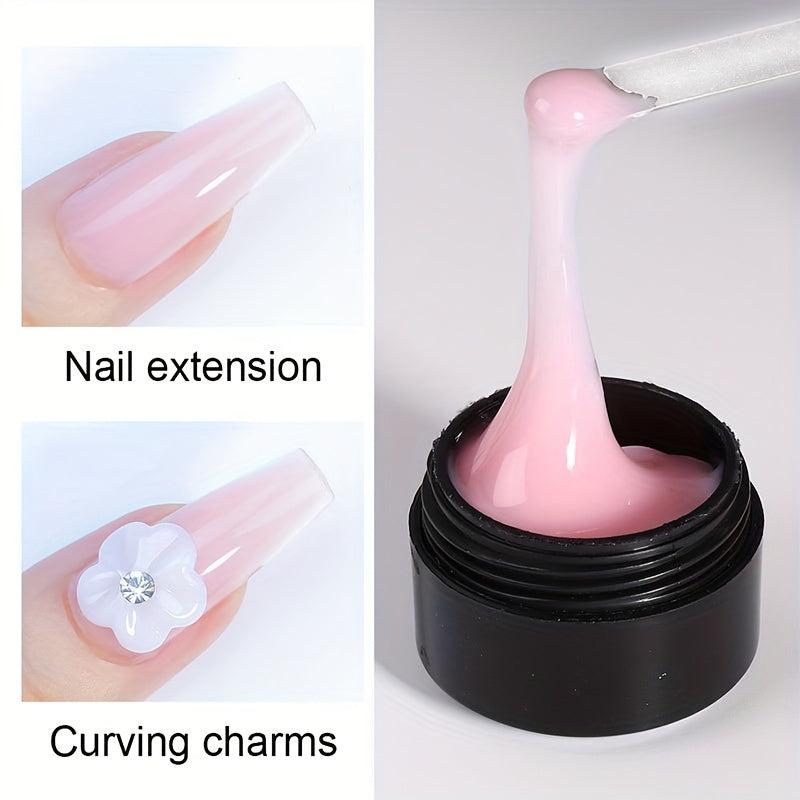 Non Stick Hand Gel Nail Polish Set - Clear Nude Solid Nail Tips Painting Gel Kit