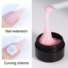 Non Stick Hand Gel Nail Polish Set - Clear Nude Solid Nail Tips Painting Gel Kit