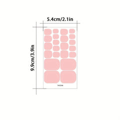 8pcs Full Cover Toe Nail Stickers Solid Adhesive Decals for Women and Girls