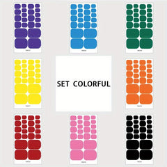 8pcs Full Cover Toe Nail Stickers Solid Adhesive Decals for Women and Girls