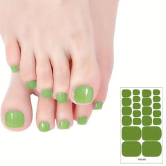 8pcs Full Cover Toe Nail Stickers Solid Adhesive Decals for Women and Girls