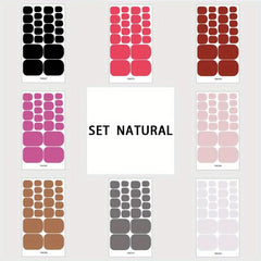 8pcs Full Cover Toe Nail Stickers Solid Adhesive Decals for Women and Girls
