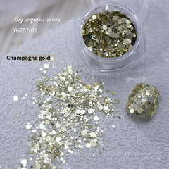 Fluorescent 3D Nail Glitter Sequins Shinning Colorful Confetti Manicure Tips