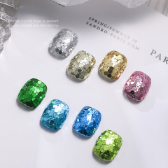 Fluorescent 3D Nail Glitter Sequins Shinning Colorful Confetti Manicure Tips