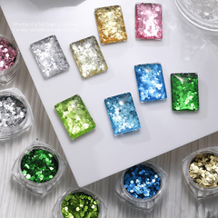 Fluorescent 3D Nail Glitter Sequins Shinning Colorful Confetti Manicure Tips