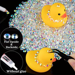 4000pcs 4mm Resin Rhinestones Transparent AB Flatback Round Gems