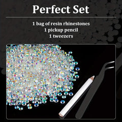 4000pcs 4mm Resin Rhinestones Transparent AB Flatback Round Gems