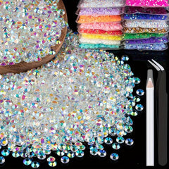4000pcs 4mm Resin Rhinestones Transparent AB Flatback Round Gems