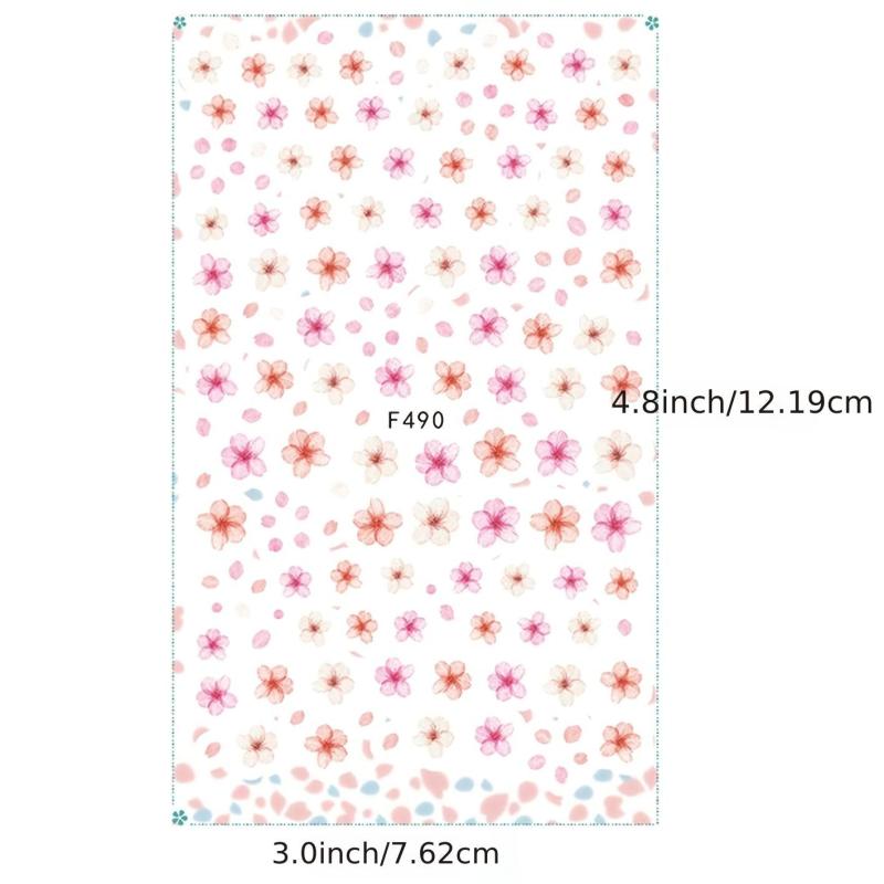 3D Flower Nail Art Stickers Self Adhesive Decals for Acrylic Nails