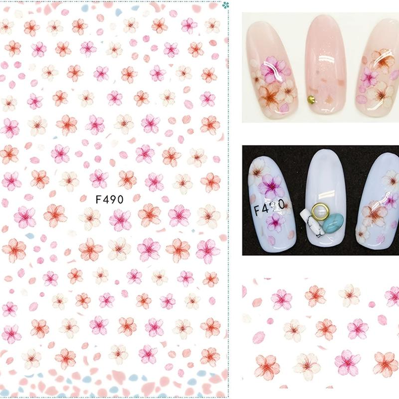 3D Flower Nail Art Stickers Self Adhesive Decals for Acrylic Nails