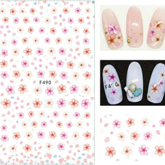 3D Flower Nail Art Stickers Self Adhesive Decals for Acrylic Nails