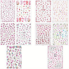 3D Flower Nail Art Stickers Self Adhesive Decals for Acrylic Nails