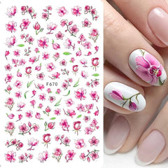 3D Flower Nail Art Stickers Self Adhesive Decals for Acrylic Nails