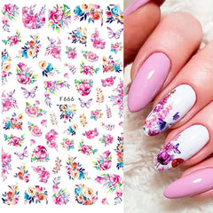 3D Flower Nail Art Stickers Self Adhesive Decals for Acrylic Nails