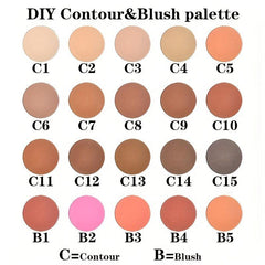 Blush & Contour Palette Single Piece DIY Combination Makeup Mirror Matte Natural
