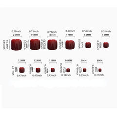 Red Square Press On Nails Stylish Acrylic False Nails for Women