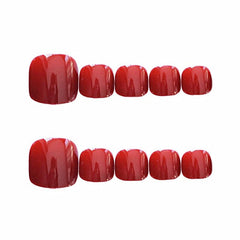 Red Square Press On Nails Stylish Acrylic False Nails for Women